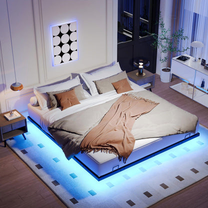Floating Bed Frames With LED Lights - The Sleep Loft - Online Mattress Showroom NYC