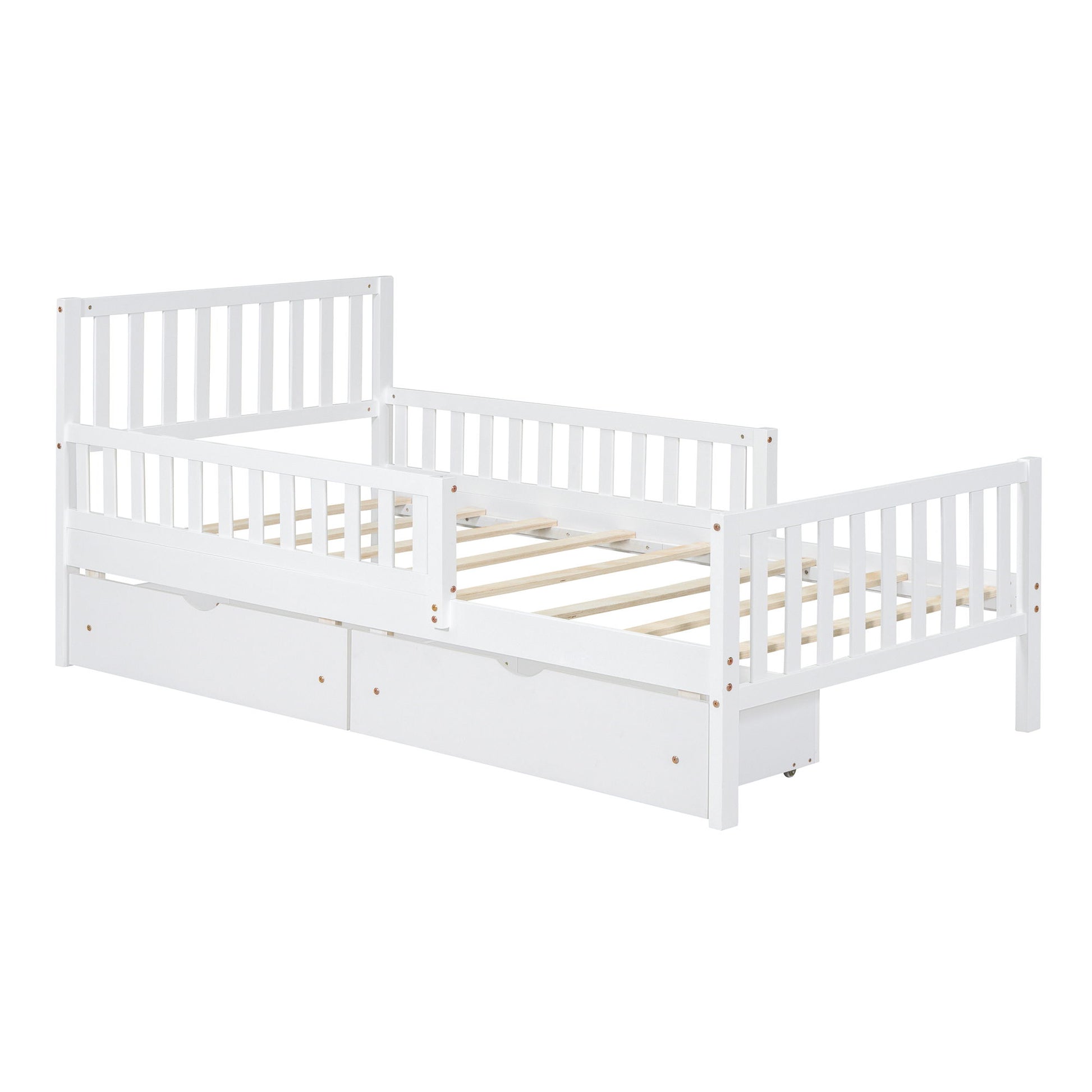 Platform Bed With Guardrails On Both Sides And 2 Storage Drawers - The Sleep Loft - Online Mattress Showroom NYC