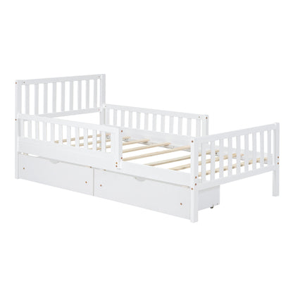 Platform Bed With Guardrails On Both Sides And 2 Storage Drawers - The Sleep Loft - Online Mattress Showroom NYC