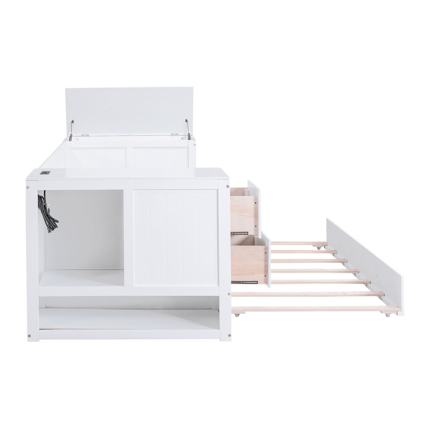 Daybed With Storage Arms, Trundle And Charging Station - The Sleep Loft - Online Mattress Showroom NYC