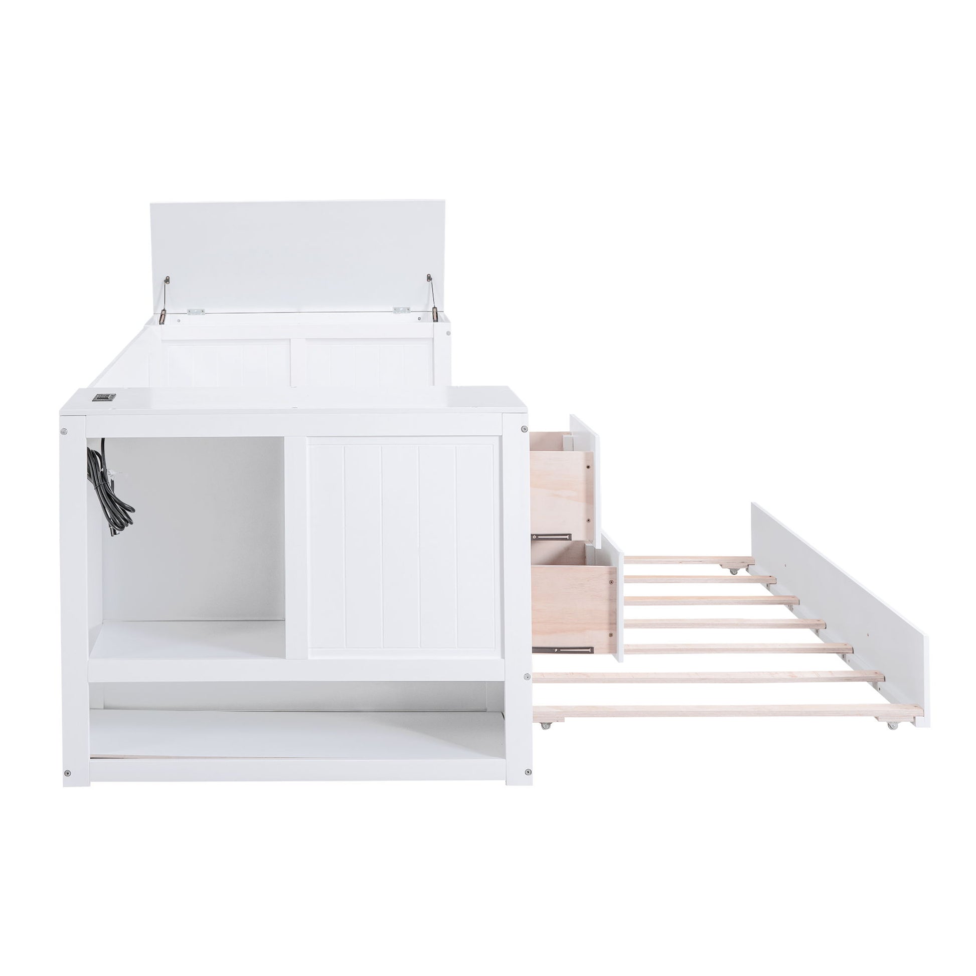 Daybed With Storage Arms, Trundle And Charging Station - The Sleep Loft - Online Mattress Showroom NYC