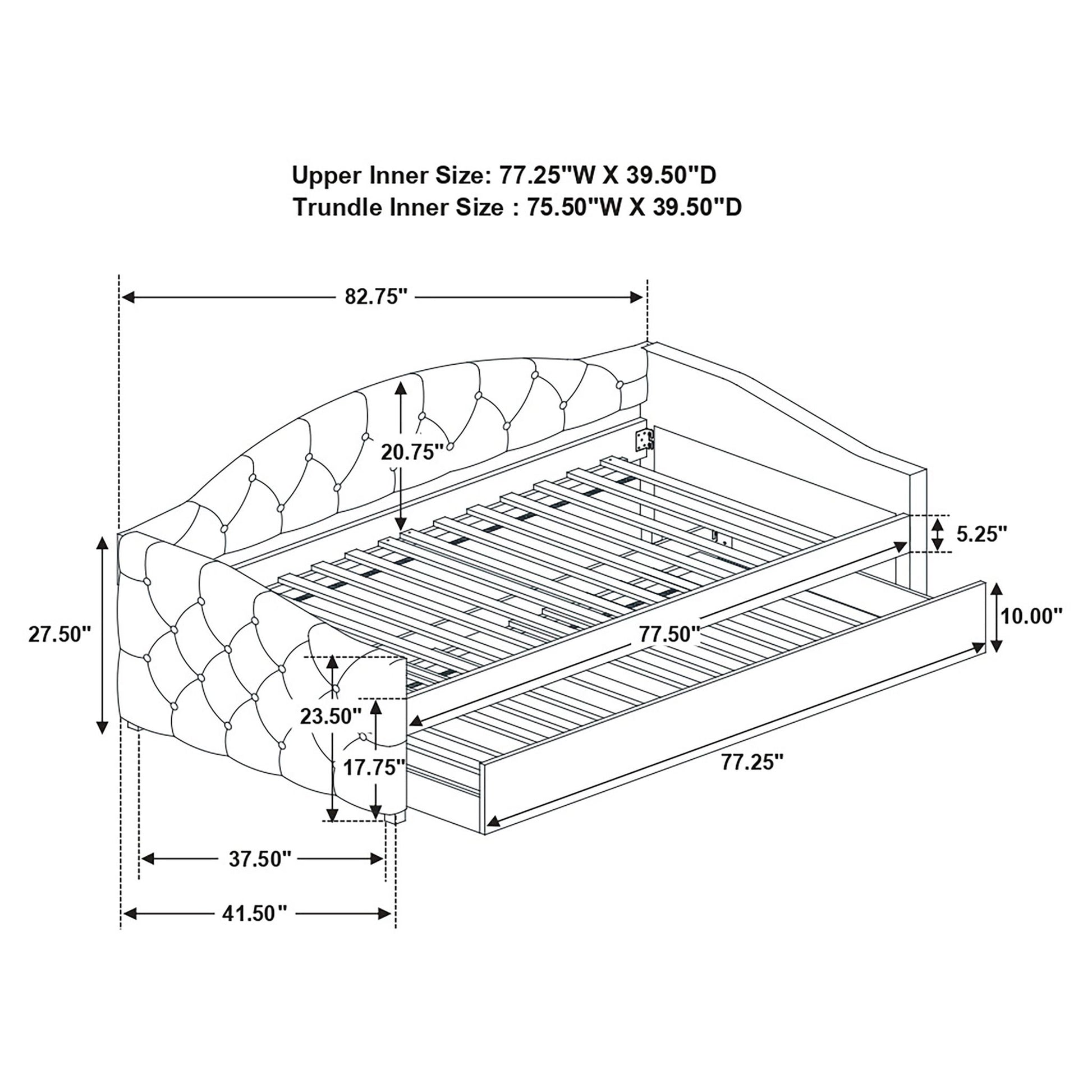 Tremont - Twin Daybed With Trundle - Gray - The Sleep Loft - Online Mattress Showroom NYC
