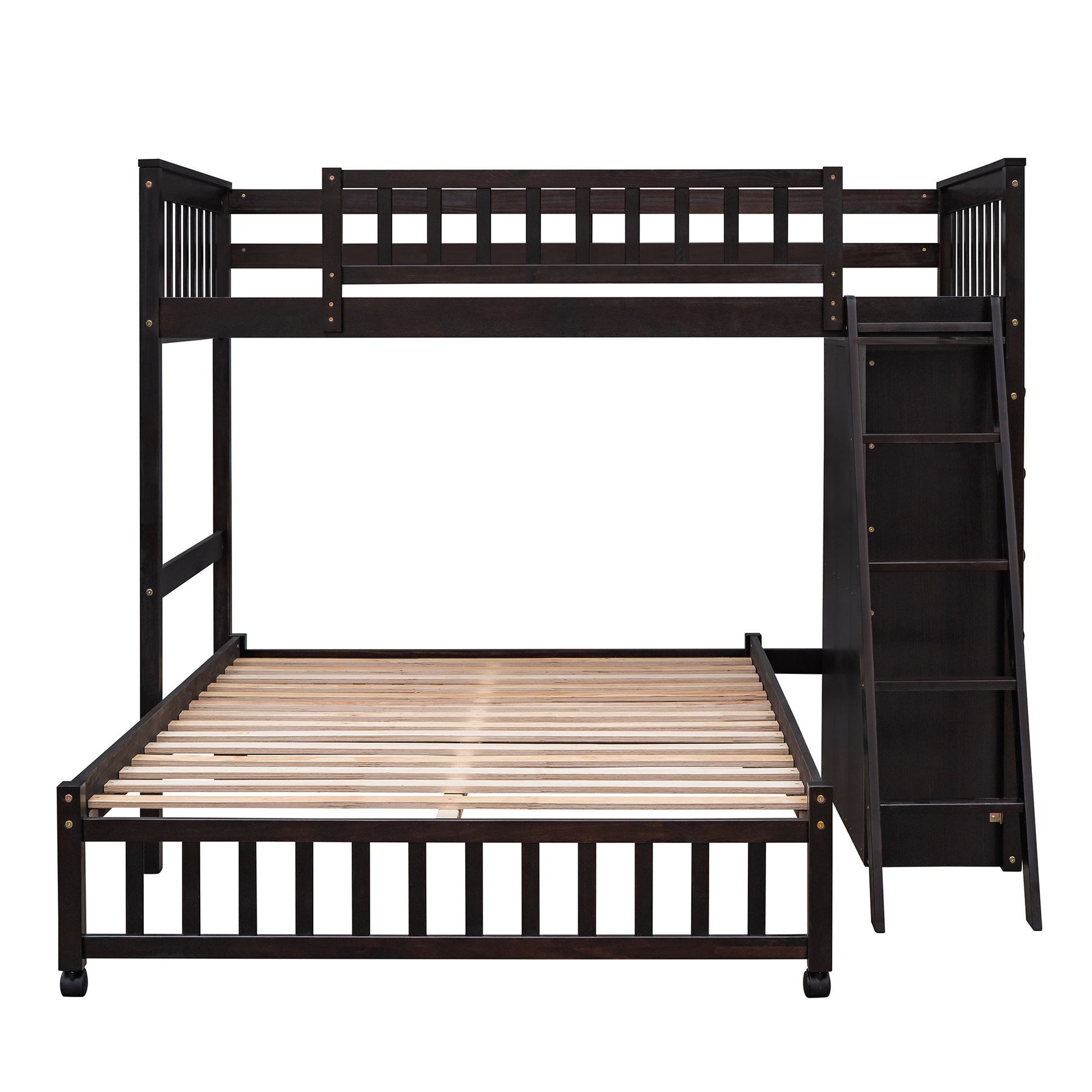 Bunk Bed With 6 Drawers And Flexible Shelves, Bottom Bed With Wheels - The Sleep Loft - Online Mattress Showroom NYC