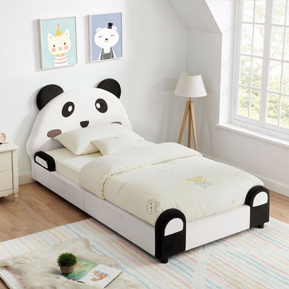 Twin Size Cute Panda Shaped Kids Bed - White / Black - The Sleep Loft - Online Mattress Showroom NYC