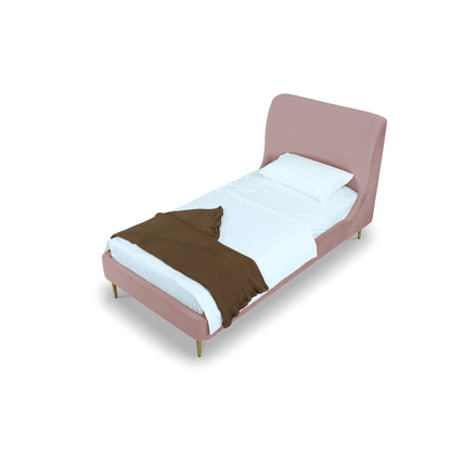 Mid-Century Modern Upholstered Bed With Curved Headboard - The Sleep Loft - Online Mattress Showroom NYC
