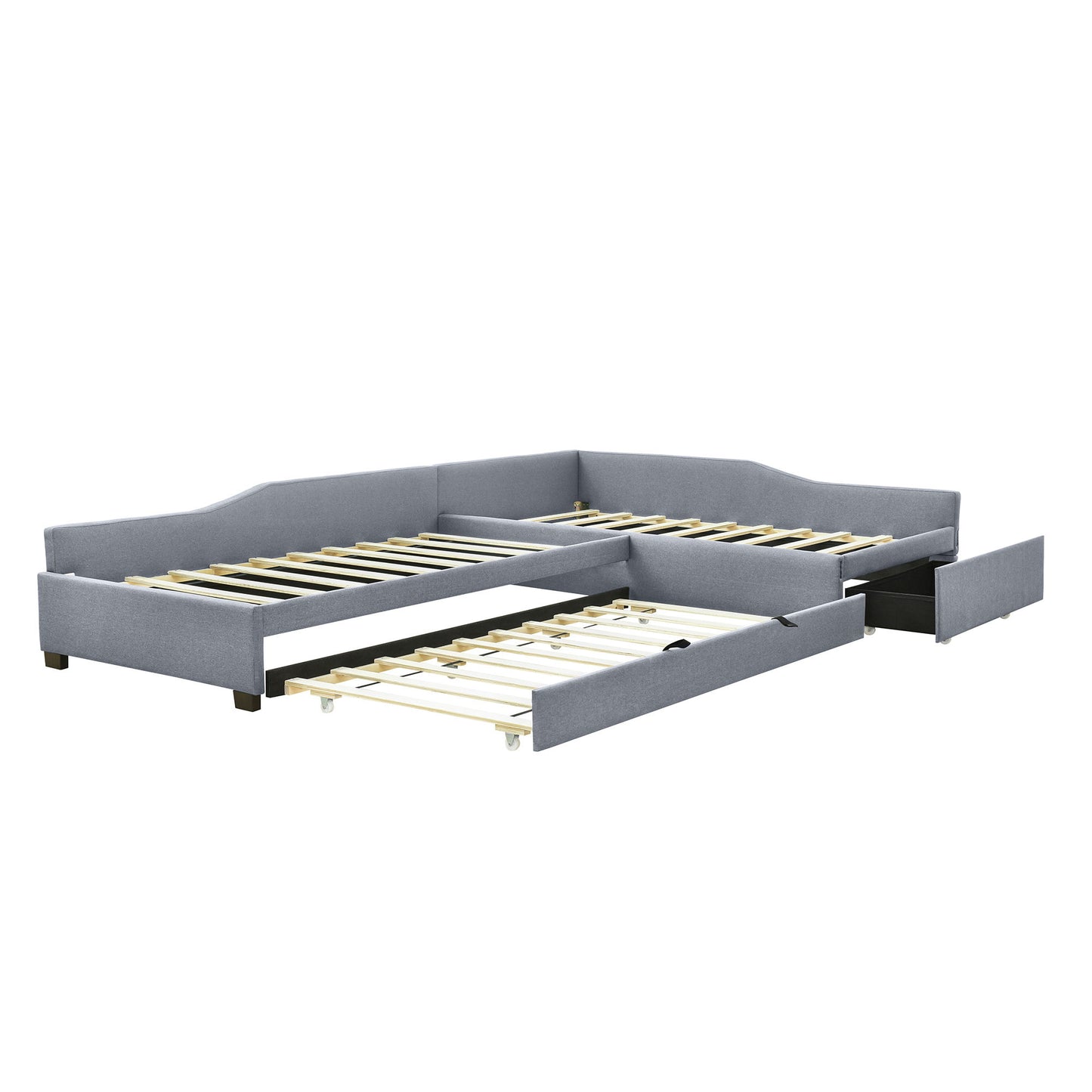 Upholstered Double Daybed With Trundle And Drawer - The Sleep Loft - Online Mattress Showroom NYC