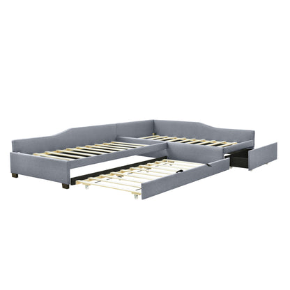 Upholstered Double Daybed With Trundle And Drawer - The Sleep Loft - Online Mattress Showroom NYC