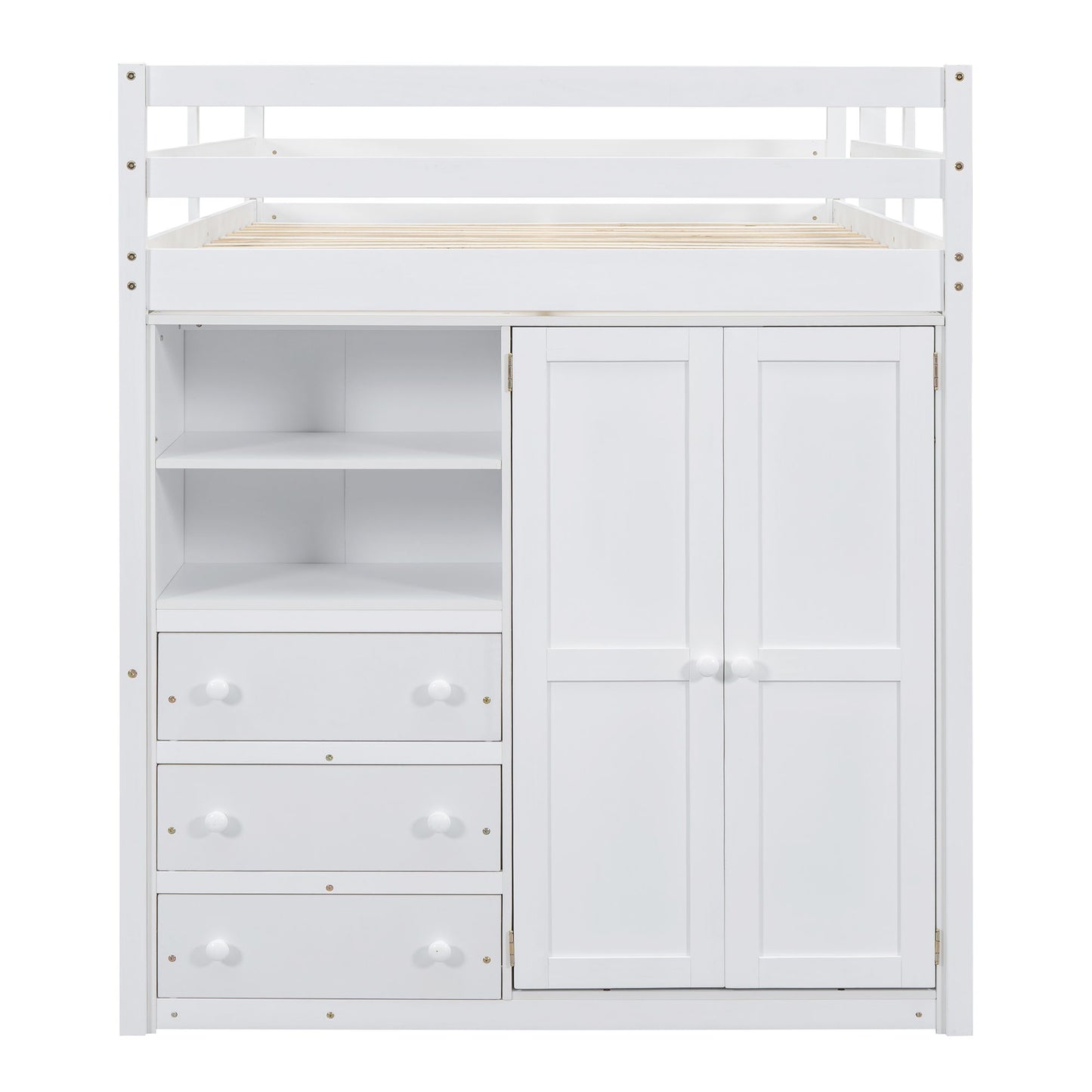 Loft Bed With Built In Wardrobe, Shelves And Drawers - The Sleep Loft - Online Mattress Showroom NYC