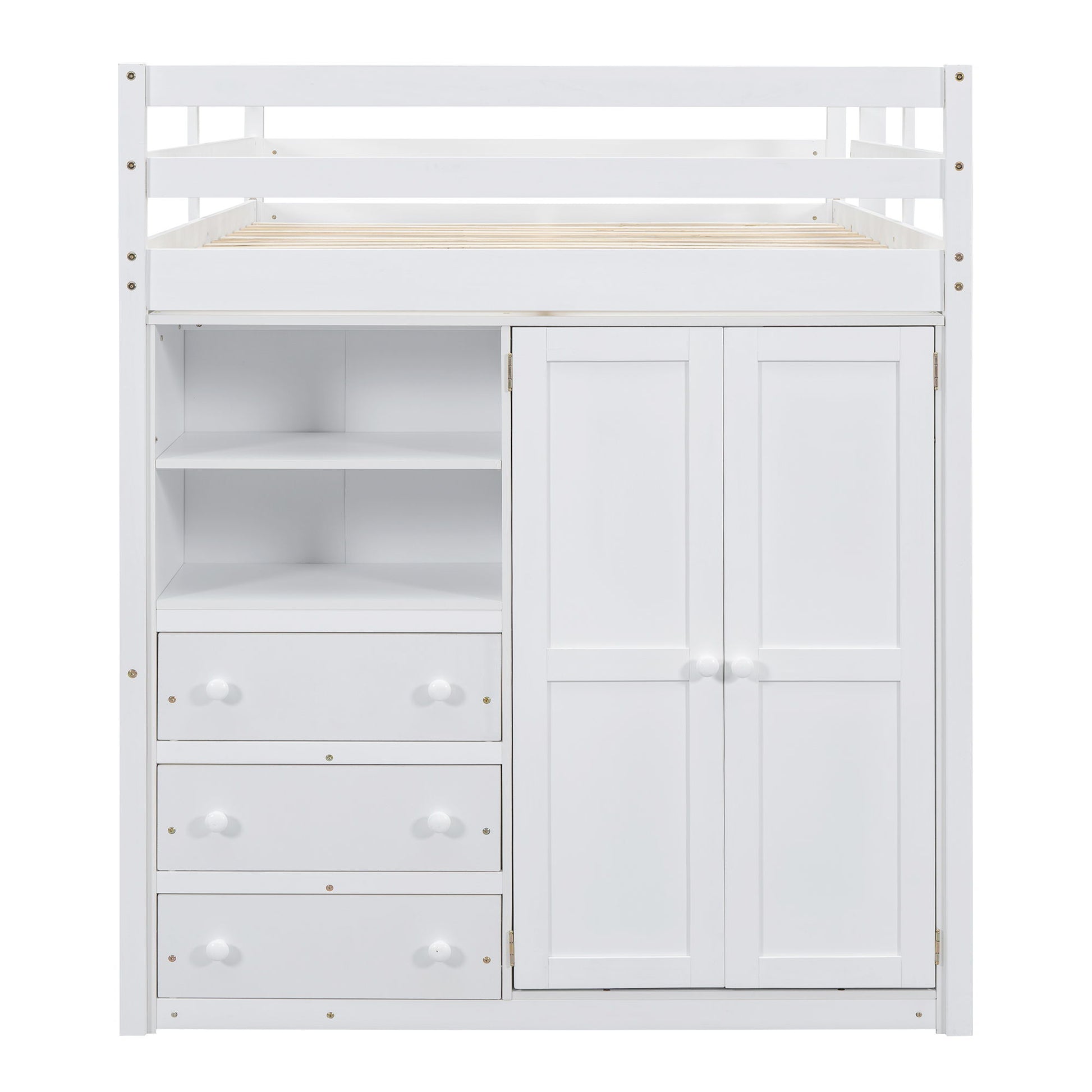 Loft Bed With Built In Wardrobe, Shelves And Drawers - The Sleep Loft - Online Mattress Showroom NYC