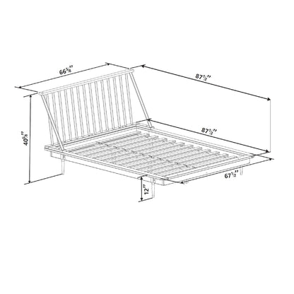 Mid-Century Modern Solid Wood Platform Bed Frame With Spindle Headboard - The Sleep Loft - Online Mattress Showroom NYC
