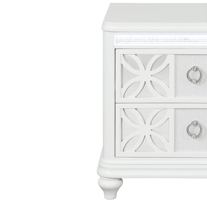 Abigale - 2 Drawer Nightstand With LED - White