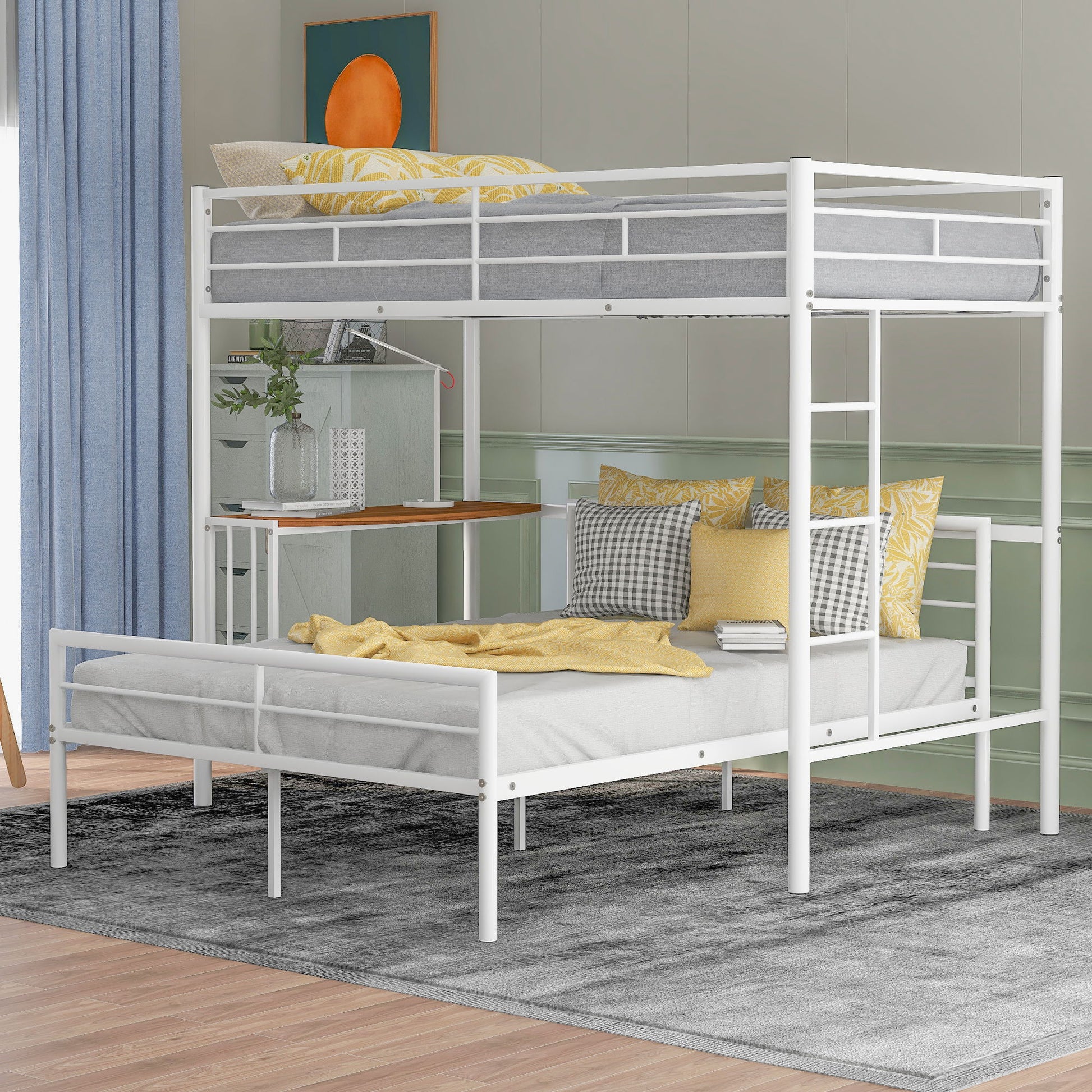 Bunk Bed With Desk, Ladder And Quality Slats For Bedroom - The Sleep Loft - Online Mattress Showroom NYC