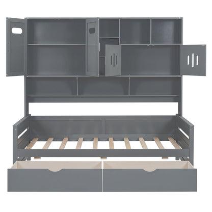 Daybed With All-In-One Cabinet And Shelf - The Sleep Loft - Online Mattress Showroom NYC