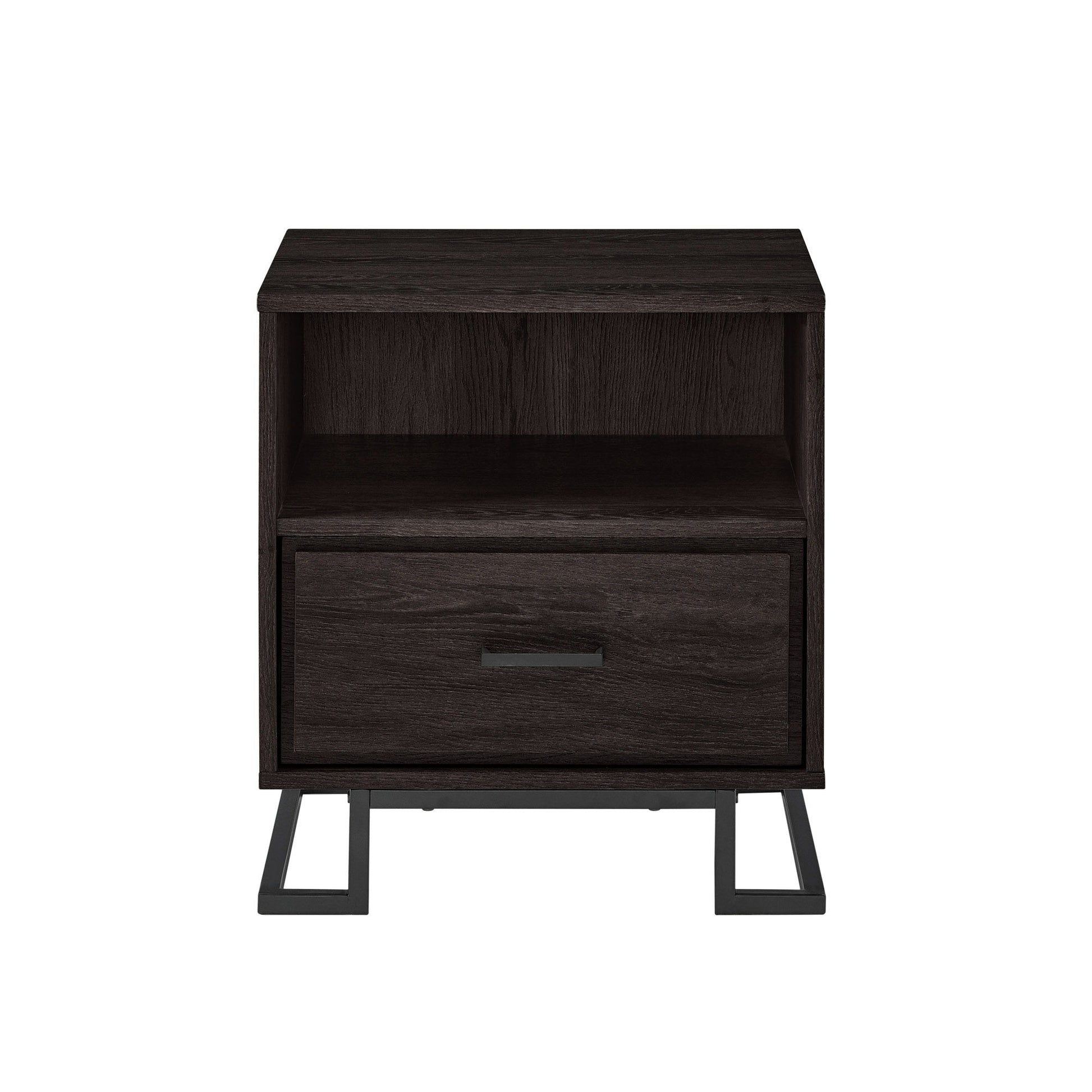 1 Drawer Nightstand - Charcoal - The Sleep Loft - Online Mattress Showroom NYC