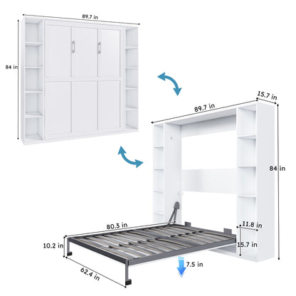 Queen Murphy Bed With Storage Cabinet - White - The Sleep Loft - Online Mattress Showroom NYC