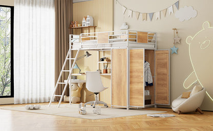Loft Bed With L Shape Desk And Wardrobe - The Sleep Loft - Online Mattress Showroom NYC