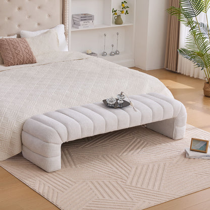 Modern Upholstered Armless Bed Bench With Channel Tufted Design - The Sleep Loft - Online Mattress Showroom NYC