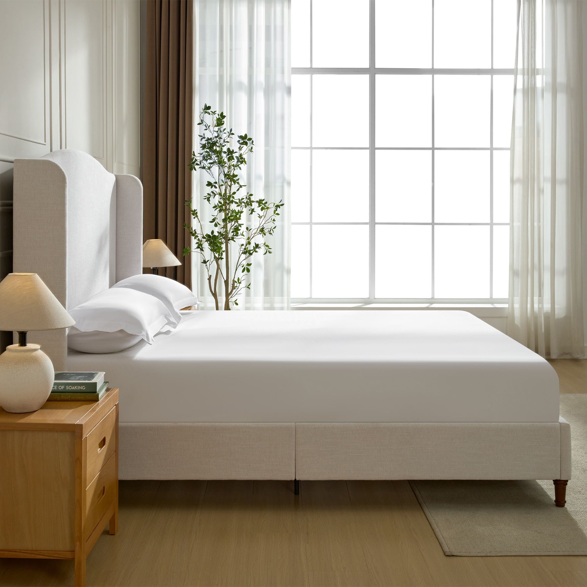 House & Home Furniture Hannah Upholstered Wingback Bed - Thumbnail 4