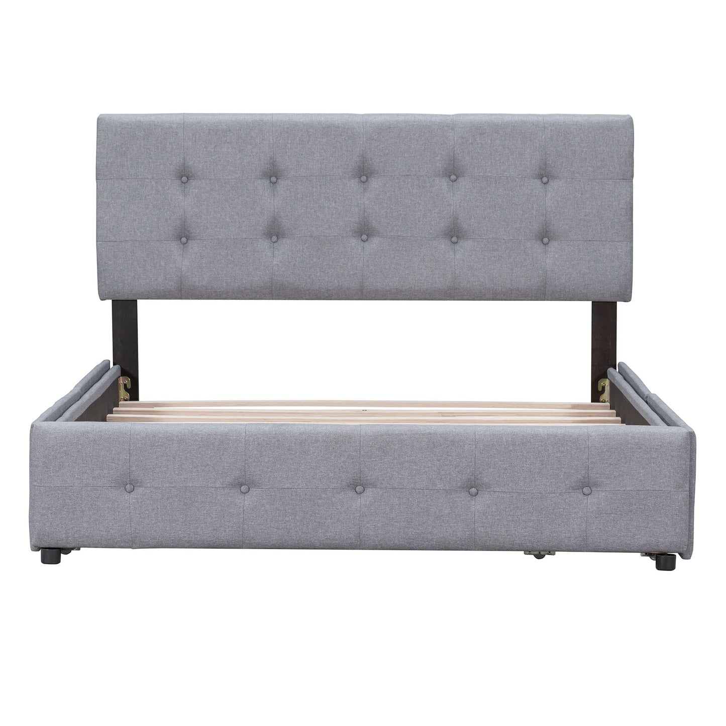 Upholstered Platform Bed With Classic Headboard And Drawers, No Box Spring Needed - The Sleep Loft - Online Mattress Showroom NYC