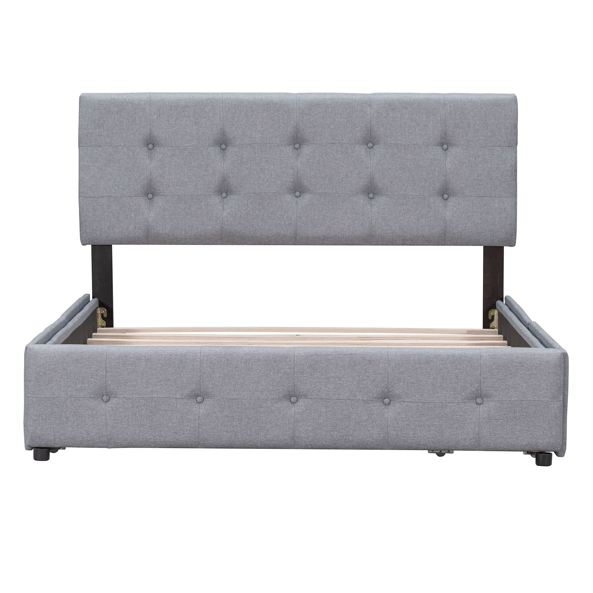 Upholstered Platform Bed With Classic Headboard And Drawers, No Box Spring Needed - The Sleep Loft - Online Mattress Showroom NYC