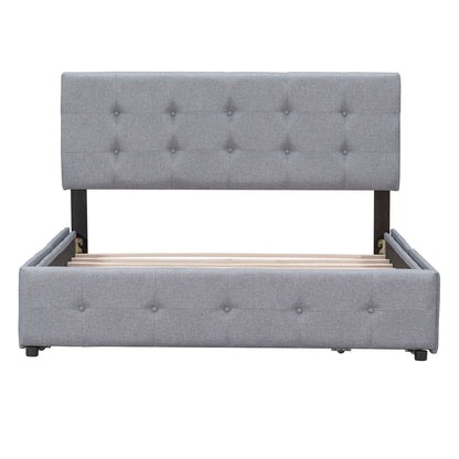 Upholstered Platform Bed With Classic Headboard And Drawers, No Box Spring Needed - The Sleep Loft - Online Mattress Showroom NYC