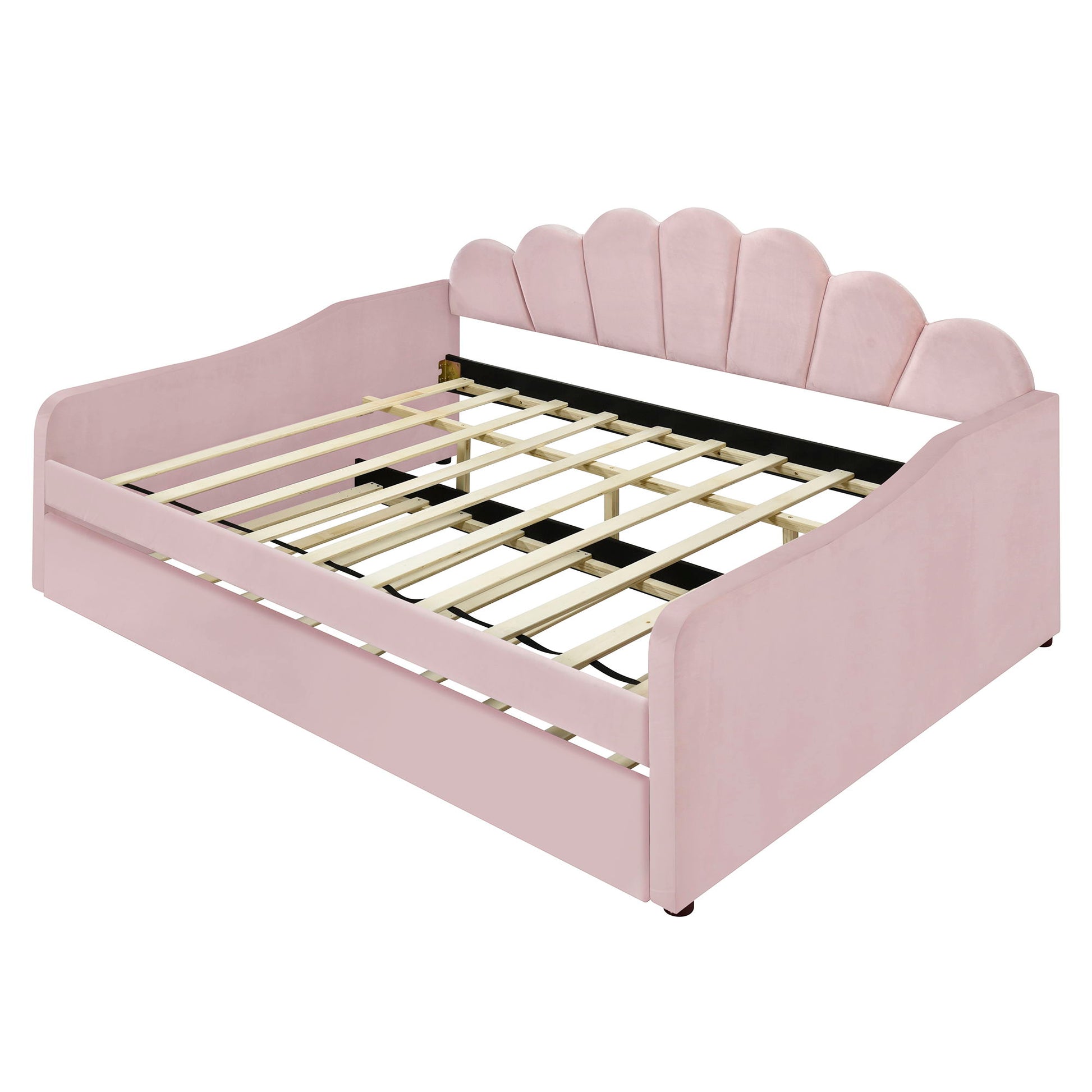 Upholstery Daybed Frame With Shell Shaped Backrest - The Sleep Loft - Online Mattress Showroom NYC