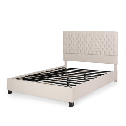 Cumulus - Fully Upholstered Fabric Queen Bed Set - Ivory - The Sleep Loft - Online Mattress Showroom NYC