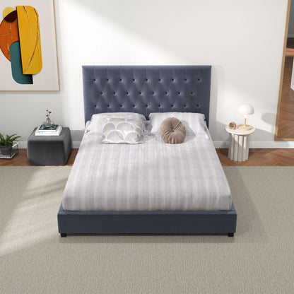 Donald - Mid-Century Modern Upholstered Platform Bed - The Sleep Loft - Online Mattress Showroom NYC