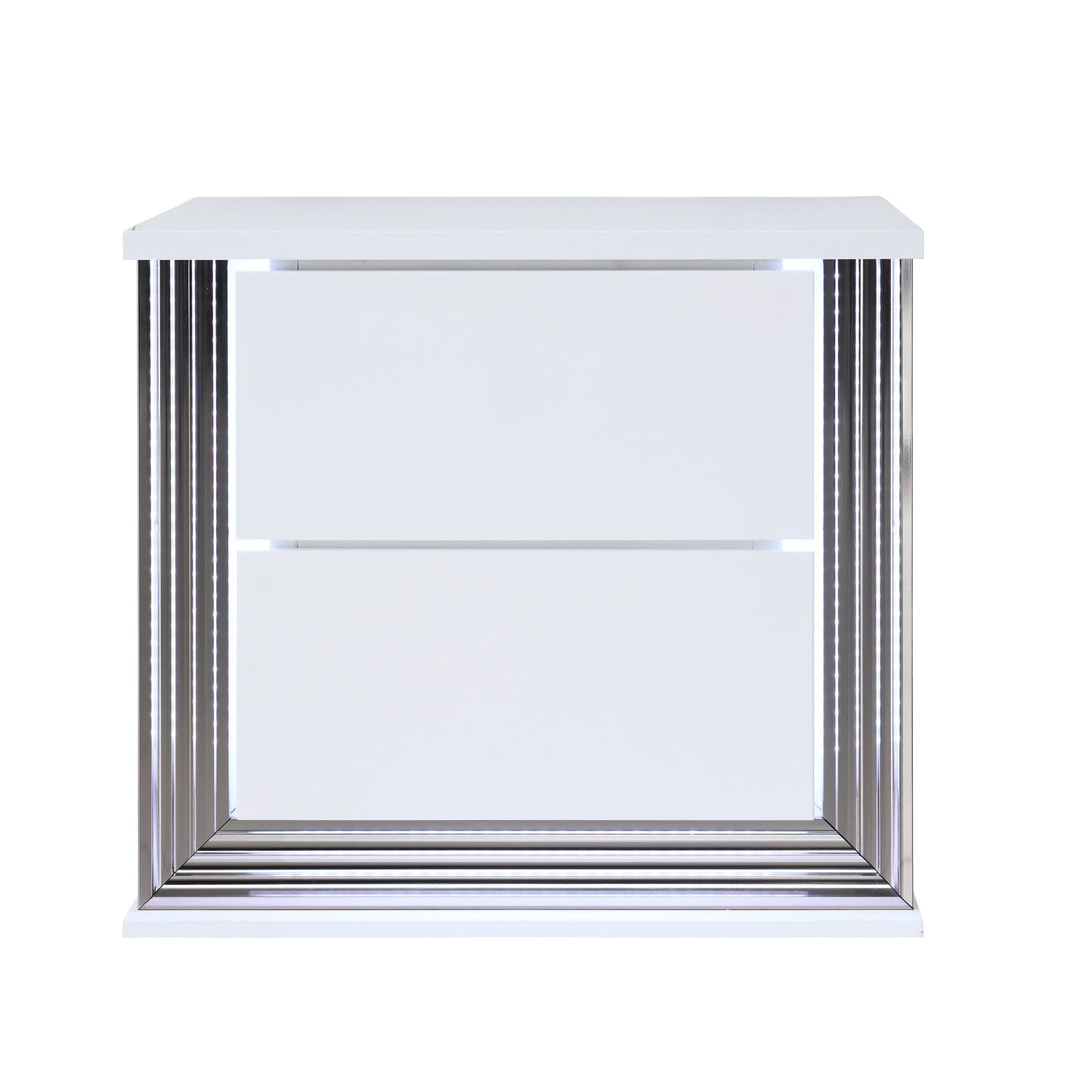 Moon - Smooth Nightstand With LED - White - The Sleep Loft - Online Mattress Showroom NYC