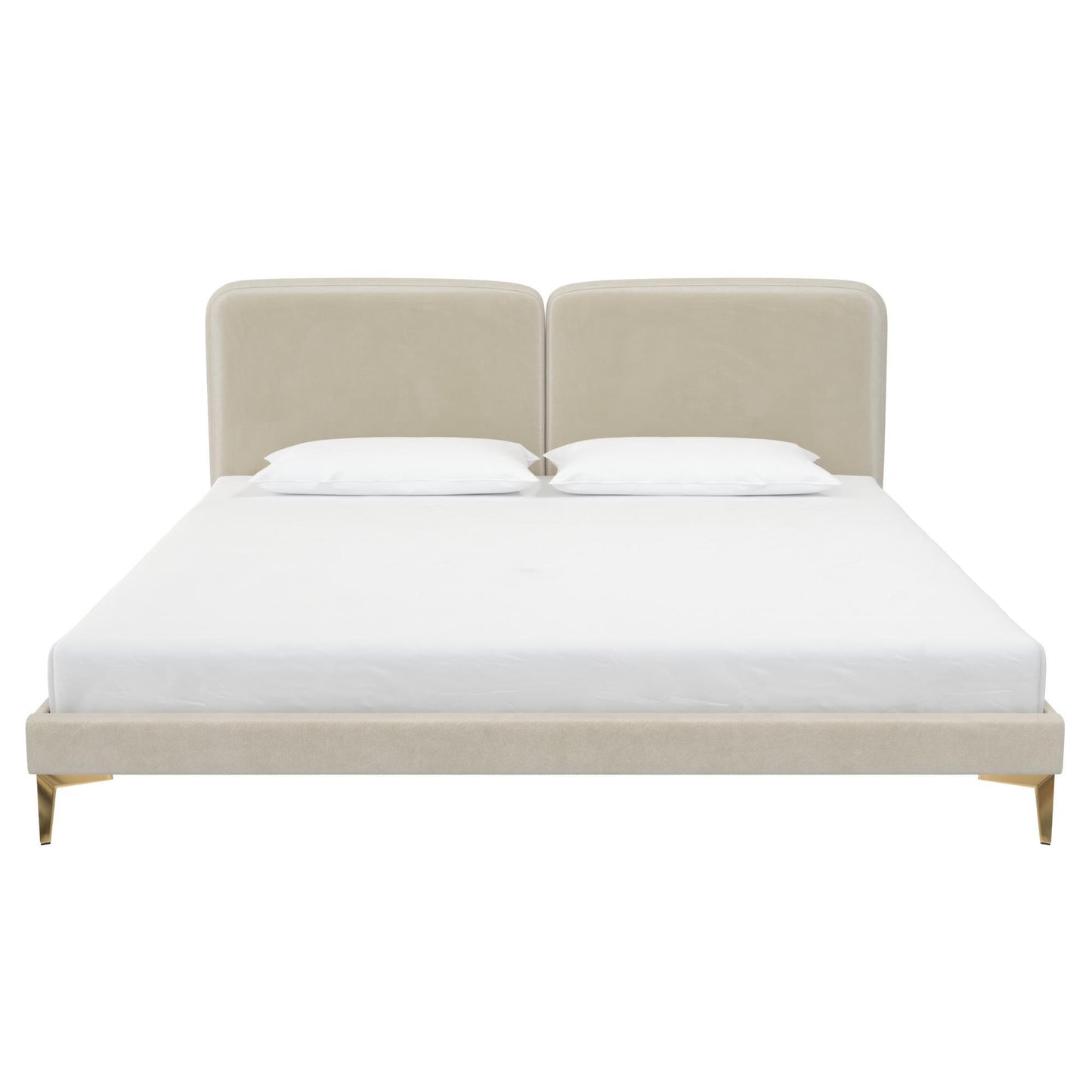 Coco - King Size Upholstered Bed - Ivory - The Sleep Loft - Online Mattress Showroom NYC