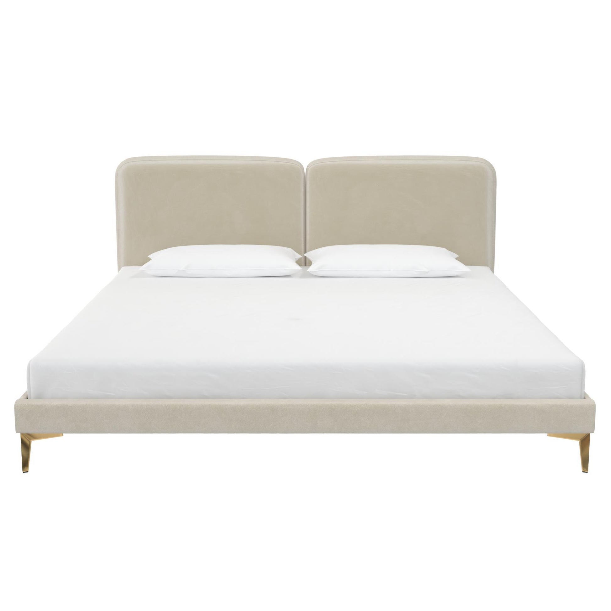 Coco - King Size Upholstered Bed - Ivory - The Sleep Loft - Online Mattress Showroom NYC