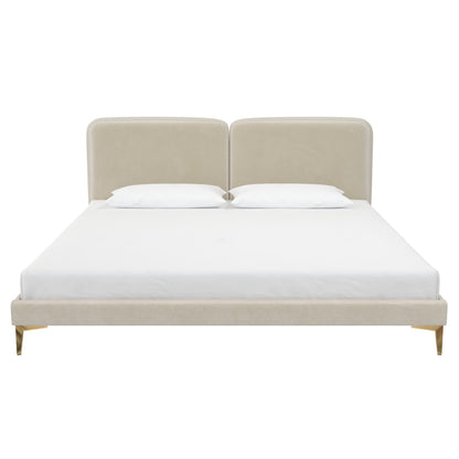 Coco - King Size Upholstered Bed - Ivory - The Sleep Loft - Online Mattress Showroom NYC