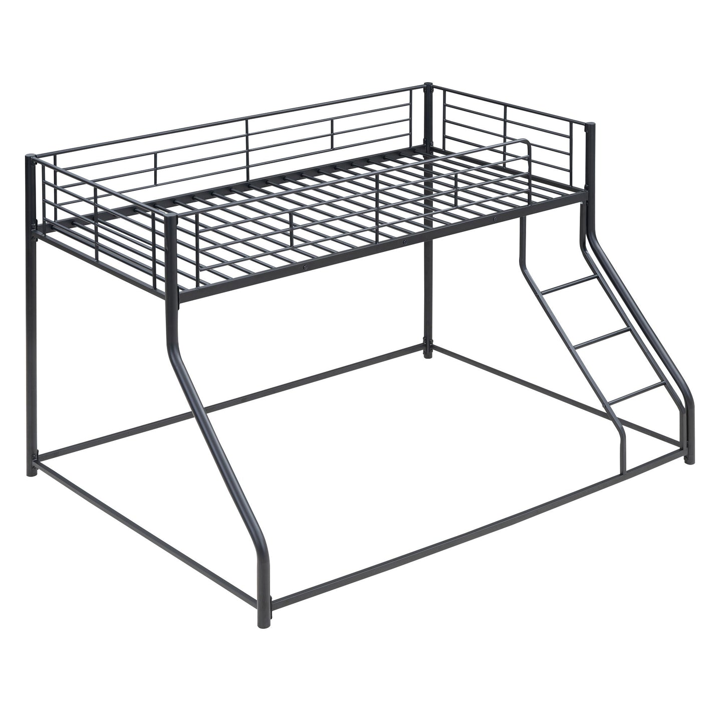 Metal Floor Bunk Bed With Sloped Ladder, Space Saving Design - The Sleep Loft - Online Mattress Showroom NYC