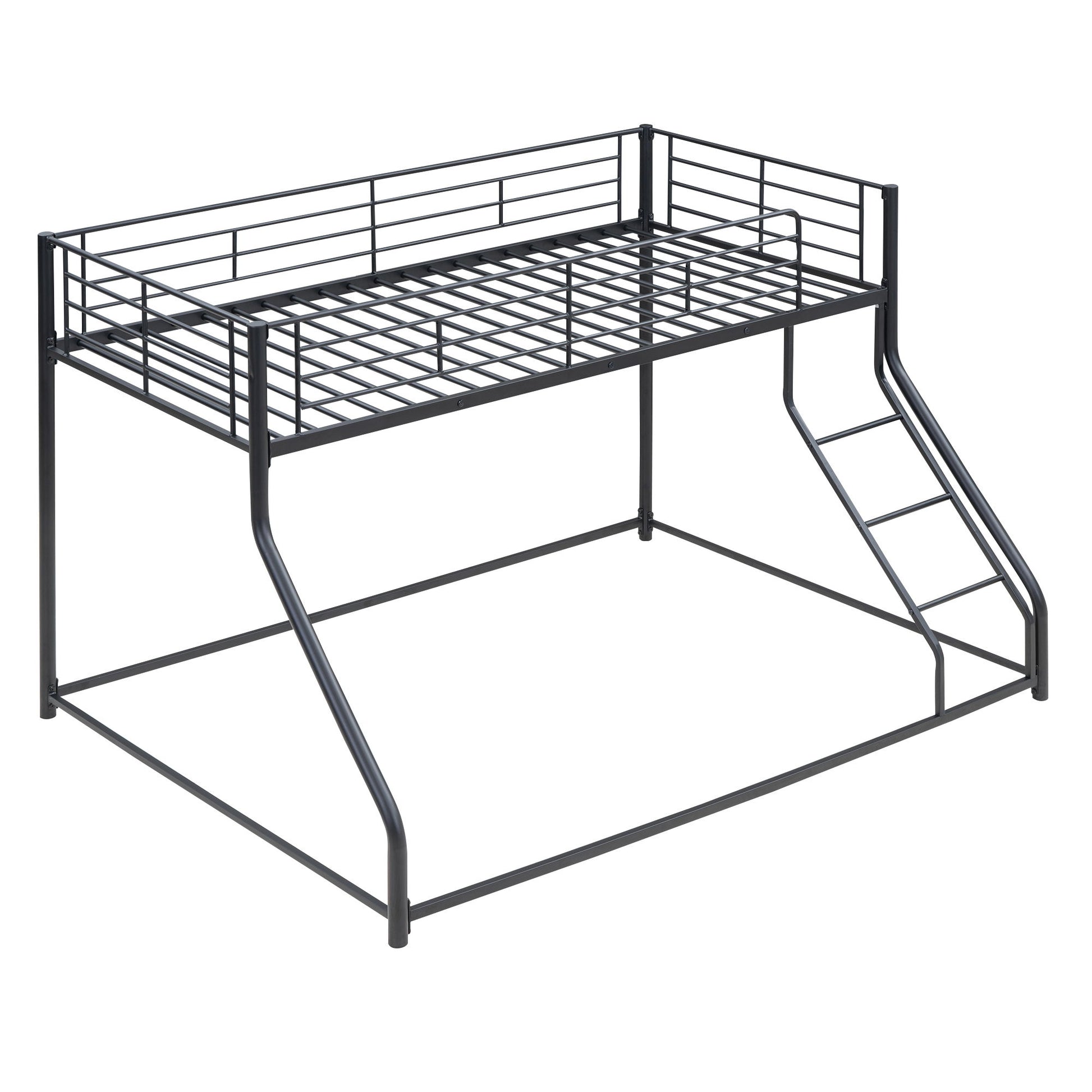Metal Floor Bunk Bed With Sloped Ladder, Space Saving Design - The Sleep Loft - Online Mattress Showroom NYC