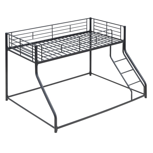 Metal Floor Bunk Bed With Sloped Ladder, Space Saving Design - The Sleep Loft - Online Mattress Showroom NYC