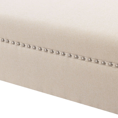 Kathy - Roll Arm Entryway Accent Bench - Sky Neutral Beige - The Sleep Loft - Online Mattress Showroom NYC
