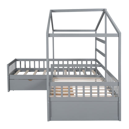 L Shape Platform Bed With 3 Storage Drawers - The Sleep Loft - Online Mattress Showroom NYC