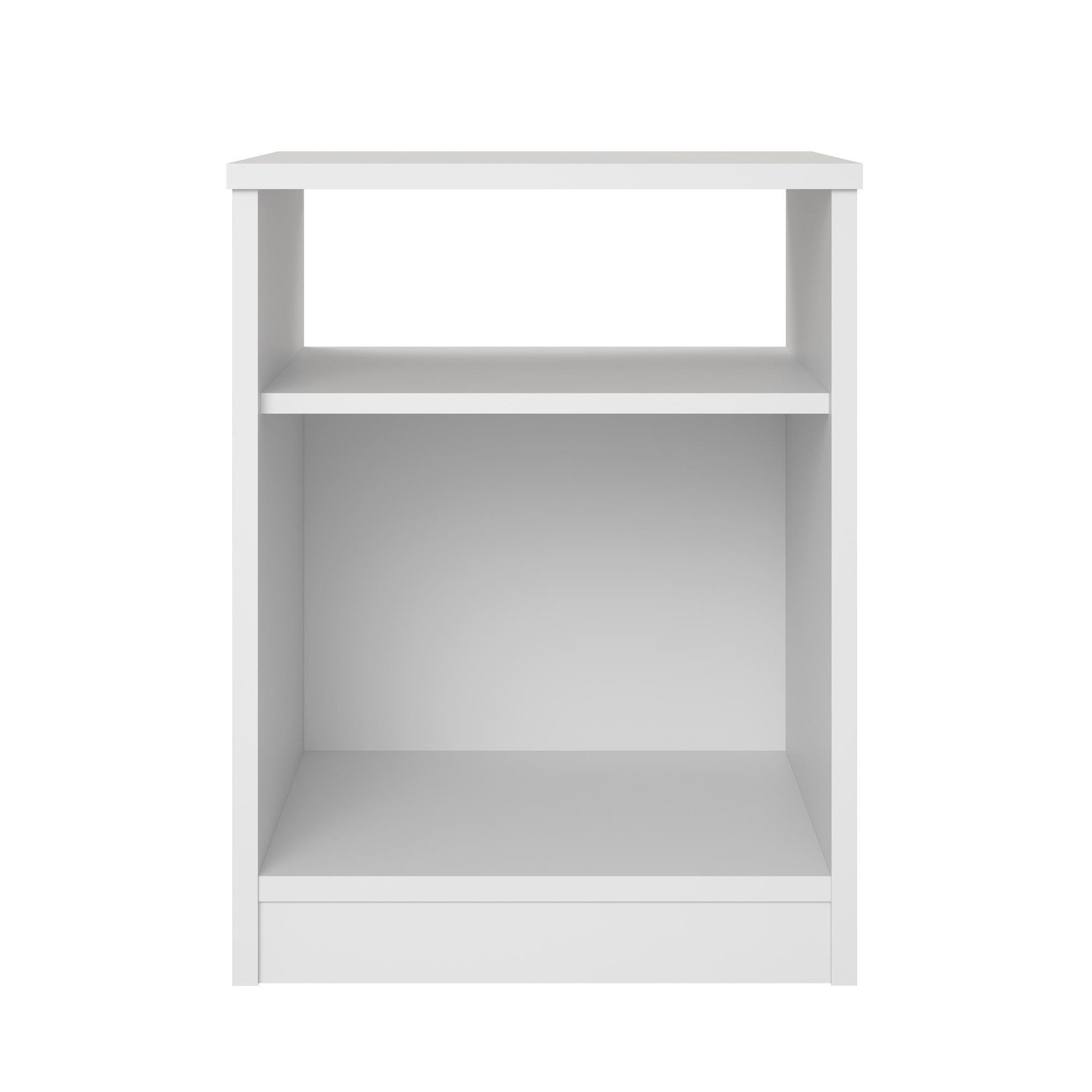 Open Shelf Nightstand - White - The Sleep Loft - Online Mattress Showroom NYC