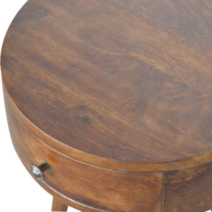 Nordic Chestnut Circular Nightstand - The Sleep Loft - Online Mattress Showroom NYC