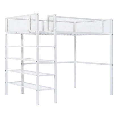 Loft Bed With 4 Tier Shelves And Storage - The Sleep Loft - Online Mattress Showroom NYC