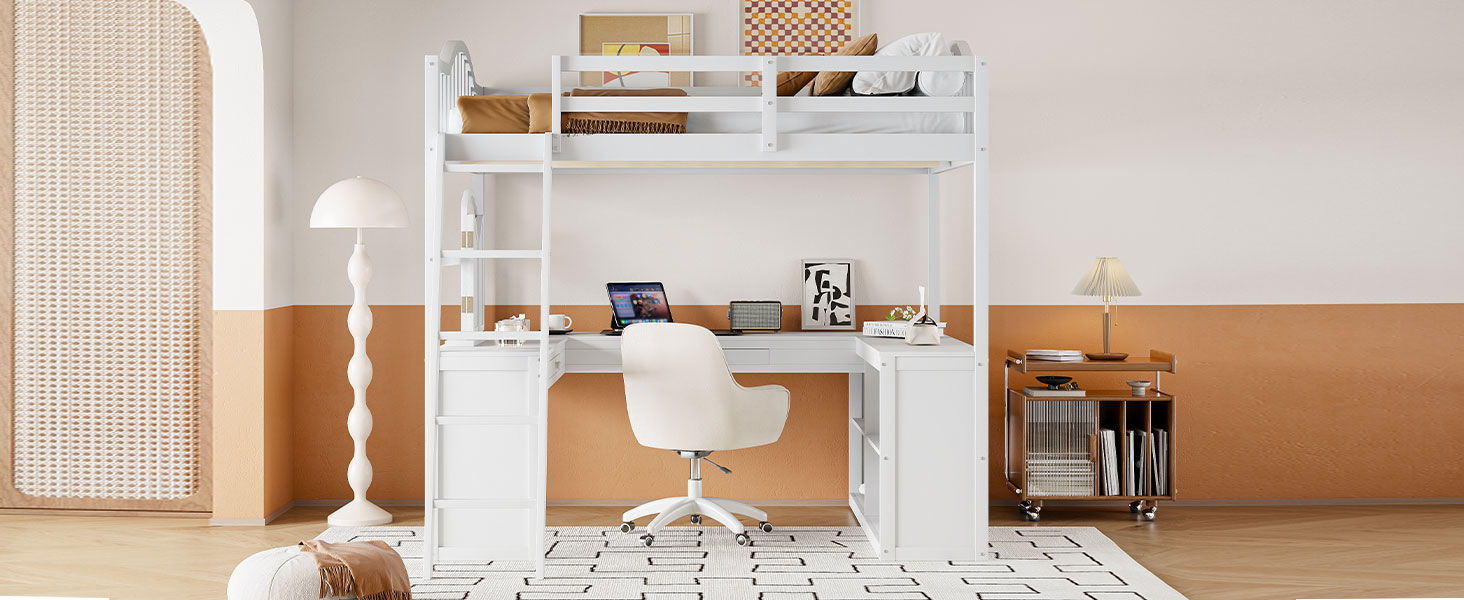 Loft Bed With Drawers, Cabinet, Shelves With Desk - The Sleep Loft - Online Mattress Showroom NYC