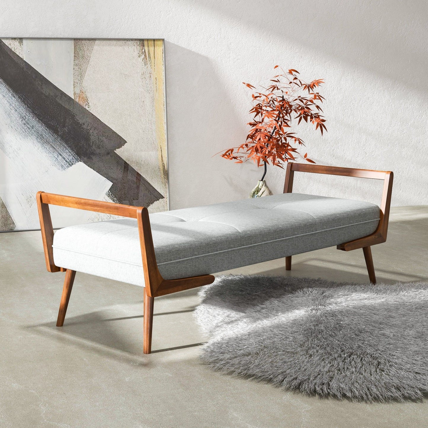 Cora - Bench - Gray - The Sleep Loft - Online Mattress Showroom NYC