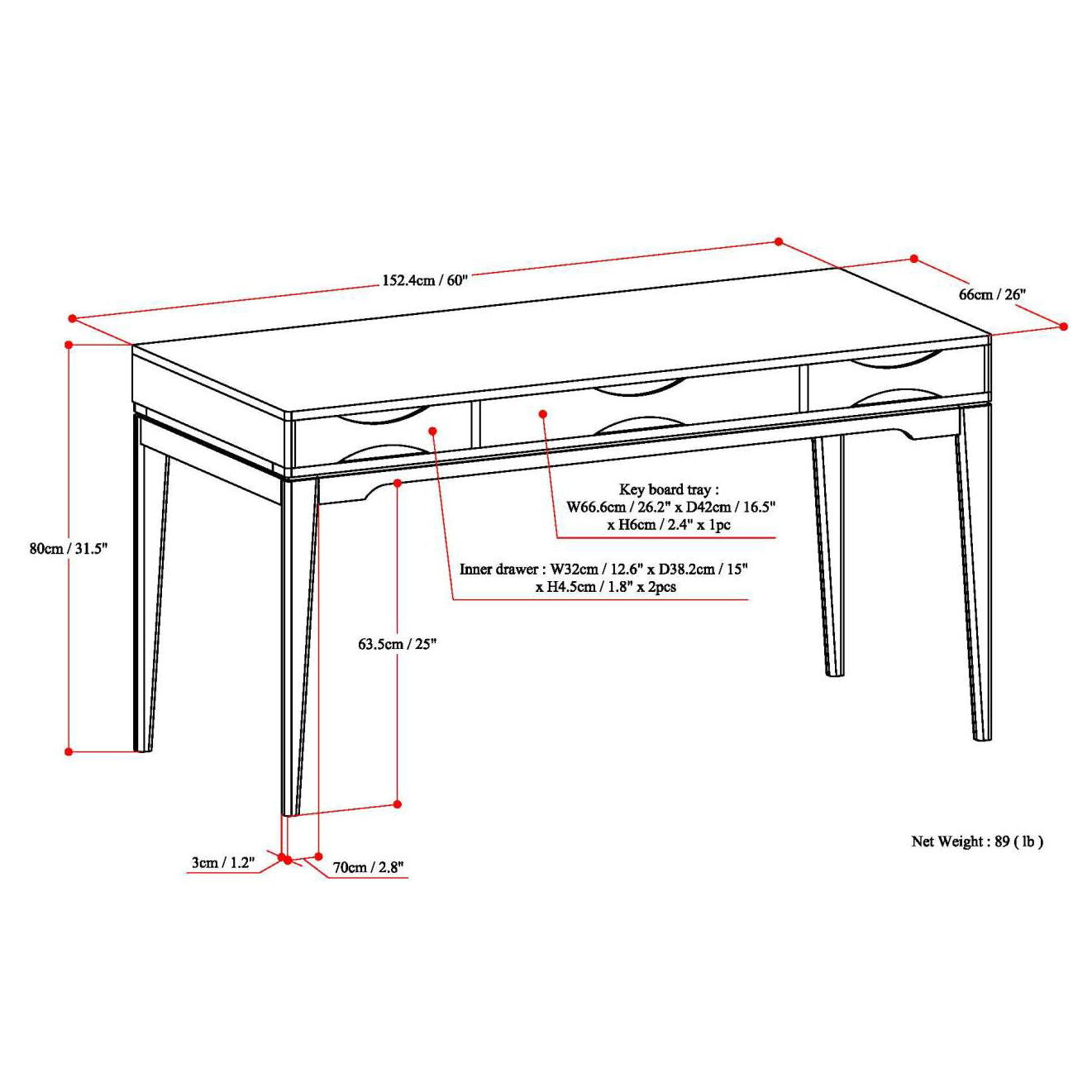 Harper - Handcrafted Desk - The Sleep Loft - Online Mattress Showroom NYC