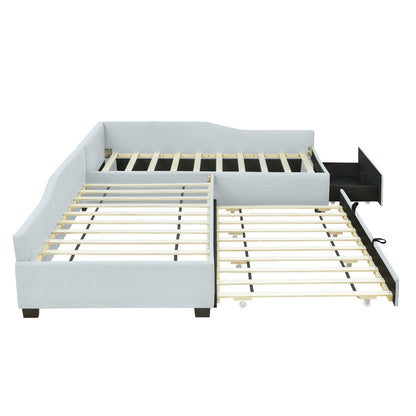 Upholstered Double Daybed With Trundle And Drawer - The Sleep Loft - Online Mattress Showroom NYC