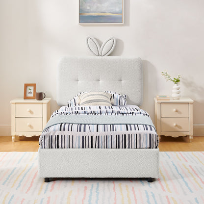 Upholstered Bed With Oversized Rabbit Ear Headboard, LED Lights & 4 Storage Drawers - The Sleep Loft - Online Mattress Showroom NYC