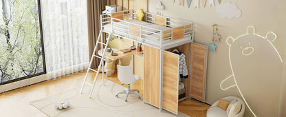Loft Bed With L Shape Desk And Wardrobe - The Sleep Loft - Online Mattress Showroom NYC