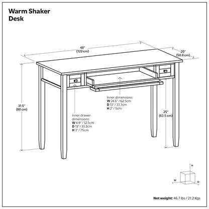 Warm Shaker - Handcrafted Desk - The Sleep Loft - Online Mattress Showroom NYC