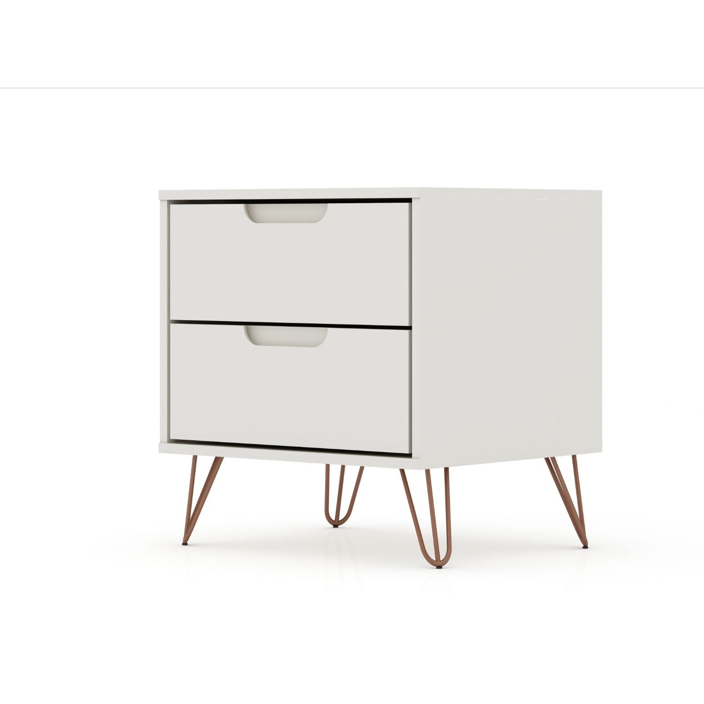 Rockefeller - Nightstand With 2 Drawers - Off White - The Sleep Loft - Online Mattress Showroom NYC