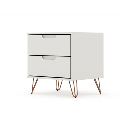 Rockefeller - Nightstand With 2 Drawers - Off White - The Sleep Loft - Online Mattress Showroom NYC