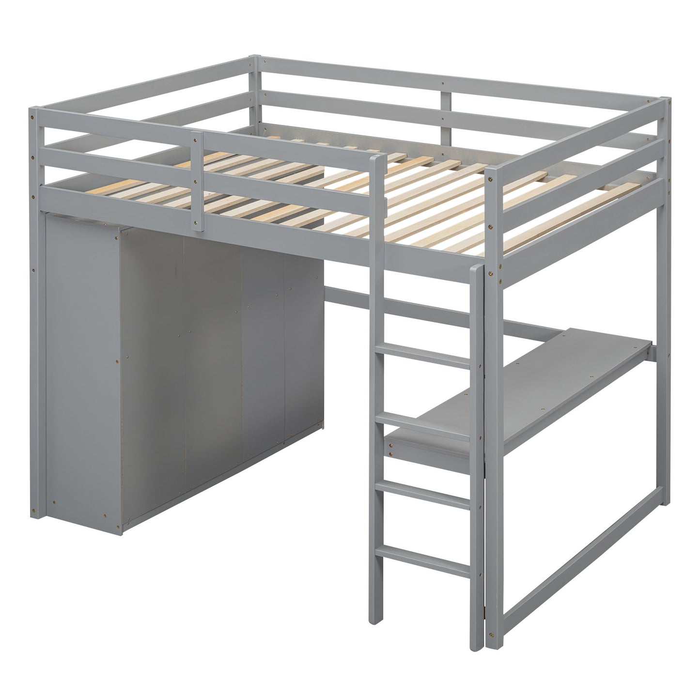 Loft Bed With Built In Wardrobe, Shelves And Drawers - The Sleep Loft - Online Mattress Showroom NYC